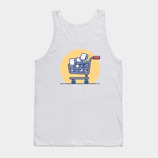 Trolley with toilet paper roll cartoon Tank Top